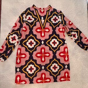 Boden Notch Neck Mini Shift Dress 14R